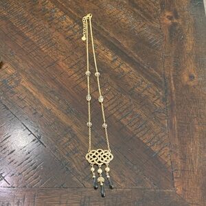 Elegant Gold and Black Pendant Necklace